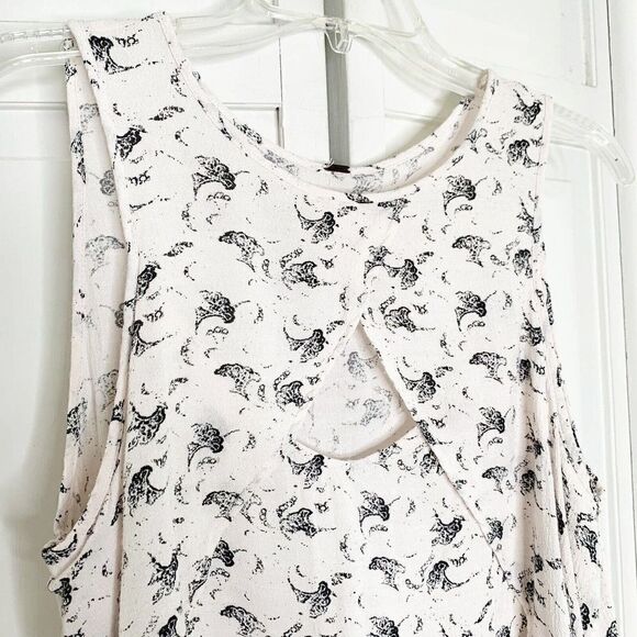 Free People Top Women’s White Black Look Through Keyhole Sleeveless Tank Small - Picture 6 of 11